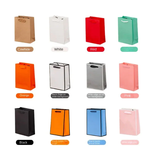 Couleur cadeau sac en papier sacs festifs emballages cadeaux Clothing Sac à provisions de différentes tailles et couleurs disponibles