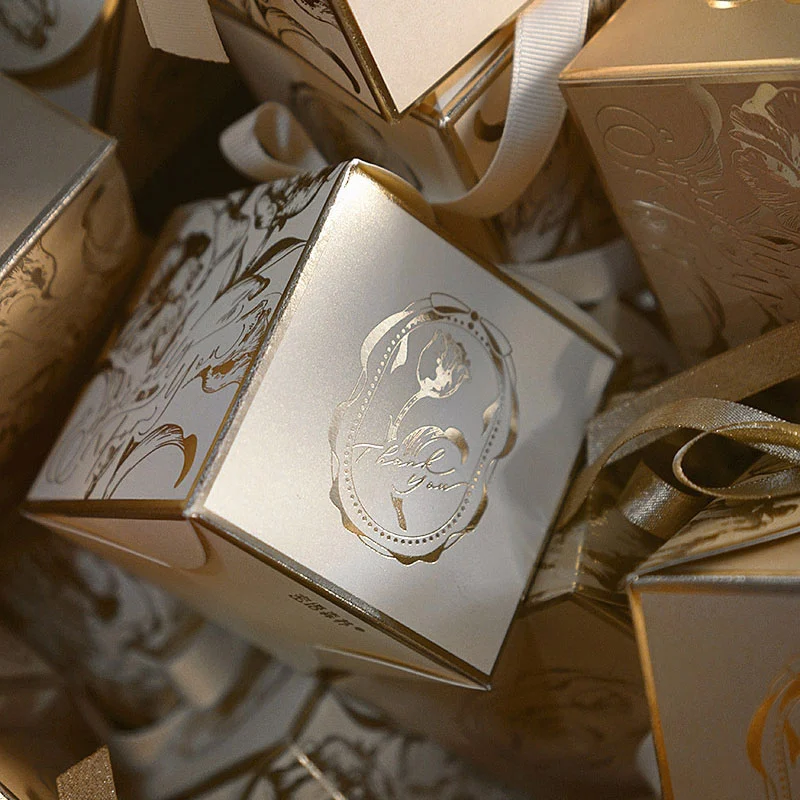 French Sugar Box Light Luxury Golden Candy Champagne Color Wedding Candy Box Wedding Accompanying Paper Gift Box French Sugar Box Light Luxury Golden Candy Champagne Color Wedding Candy Box Wedding Accompanying Paper Gift Box